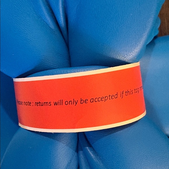 NIB [Off-White] Oversized Bow Blue Leather Slip-On Sandals Women’s EU 36 / US 6 - Picture 8 of 14